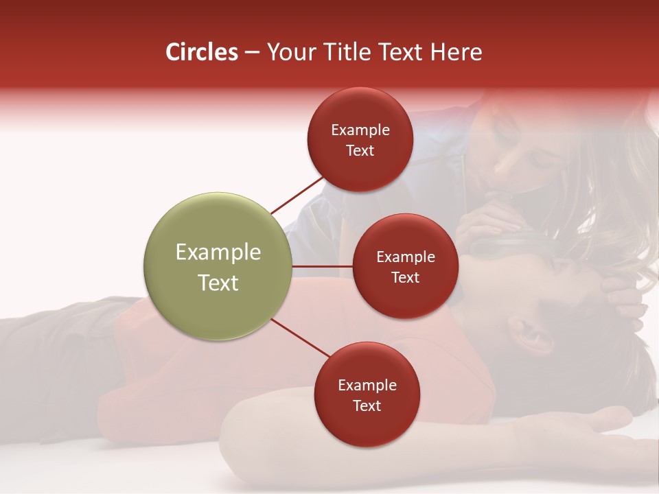 Female Nurse Using A Resuscitation Mask On A Young Unconscious Boy. Focus To Boy. PowerPoint Template