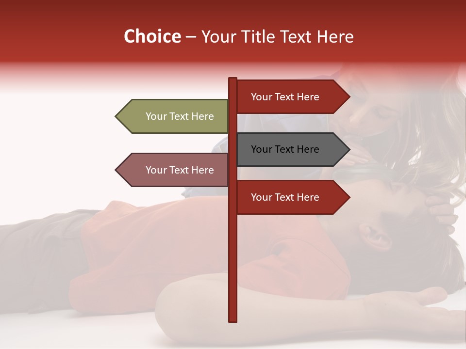 Female Nurse Using A Resuscitation Mask On A Young Unconscious Boy. Focus To Boy. PowerPoint Template