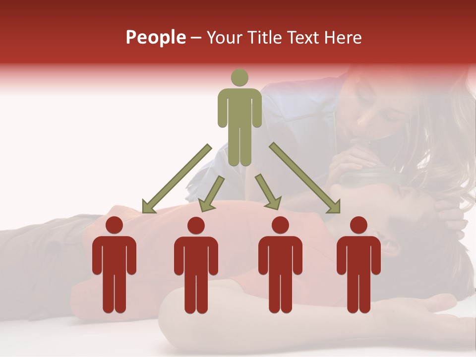 Female Nurse Using A Resuscitation Mask On A Young Unconscious Boy. Focus To Boy. PowerPoint Template