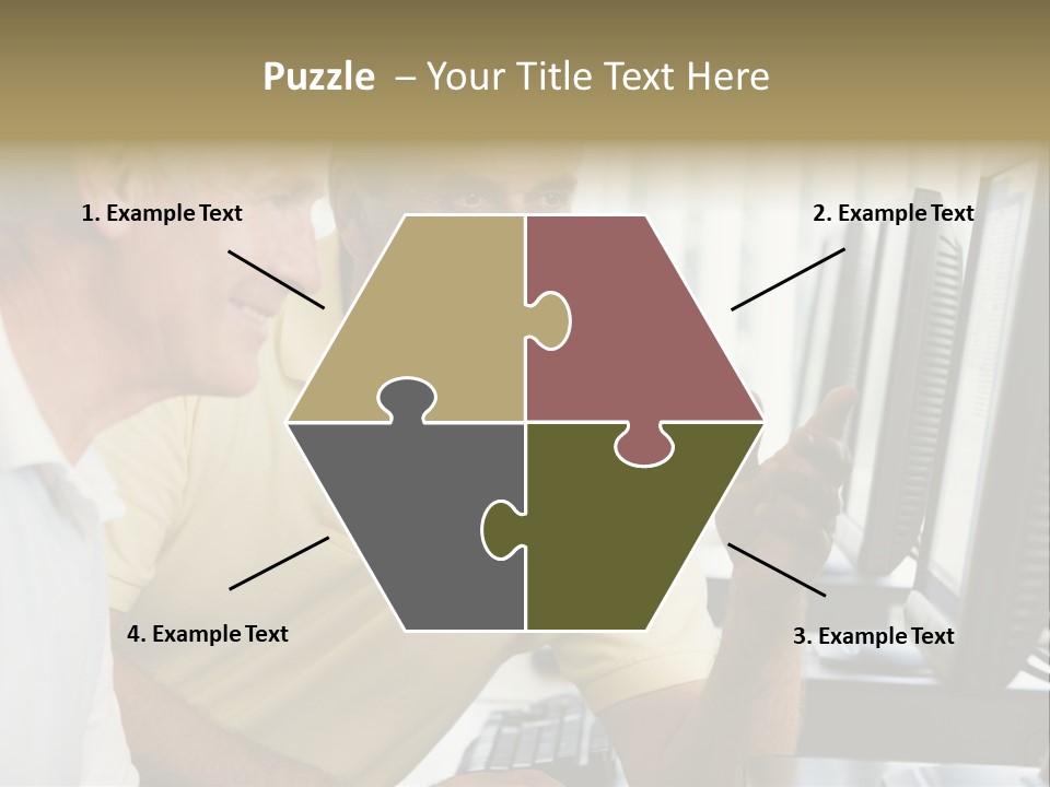 Adult Students Working On Computers Together PowerPoint Template