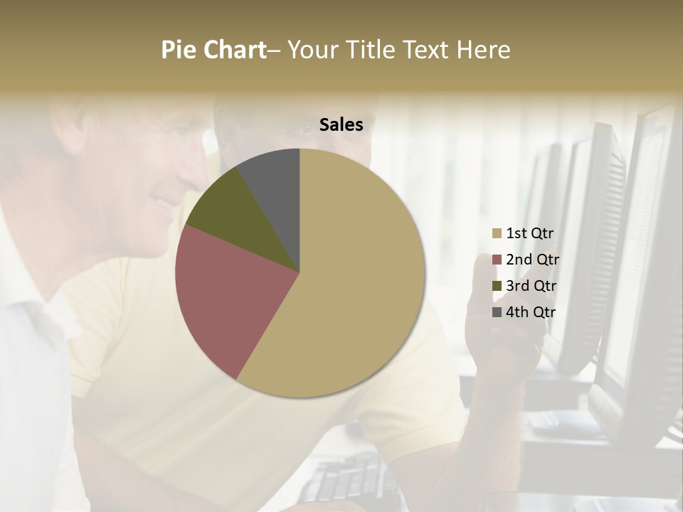 Adult Students Working On Computers Together PowerPoint Template