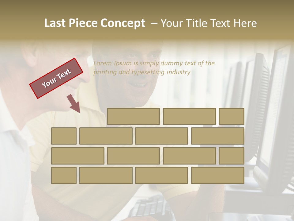 Adult Students Working On Computers Together PowerPoint Template