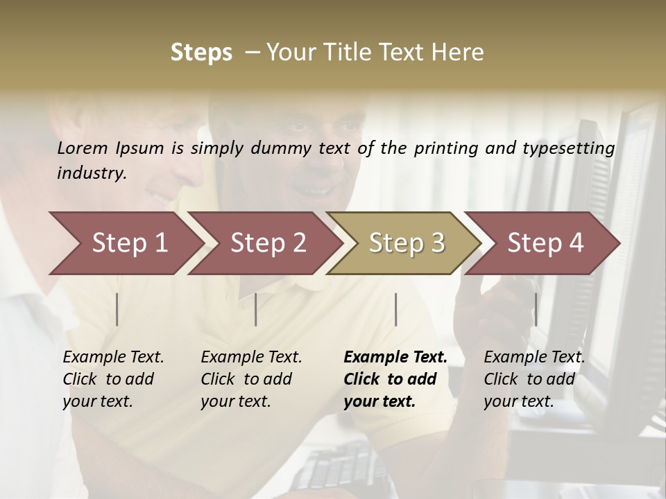 Adult Students Working On Computers Together PowerPoint Template