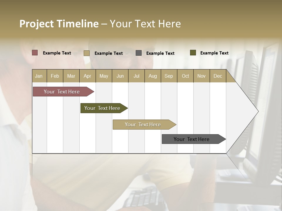 Adult Students Working On Computers Together PowerPoint Template