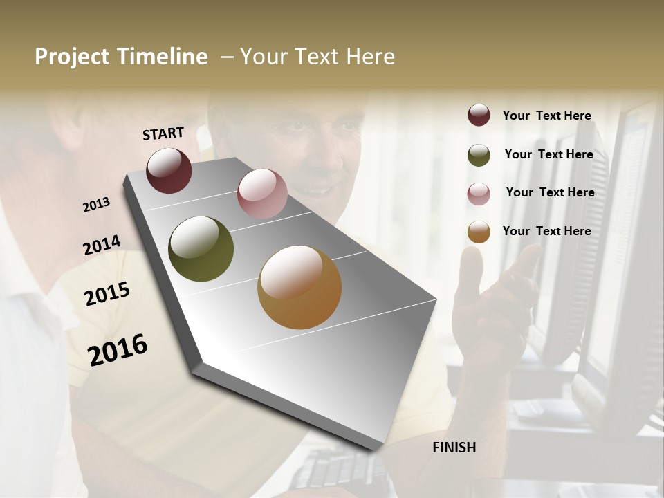 Adult Students Working On Computers Together PowerPoint Template