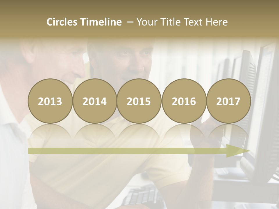 Adult Students Working On Computers Together PowerPoint Template