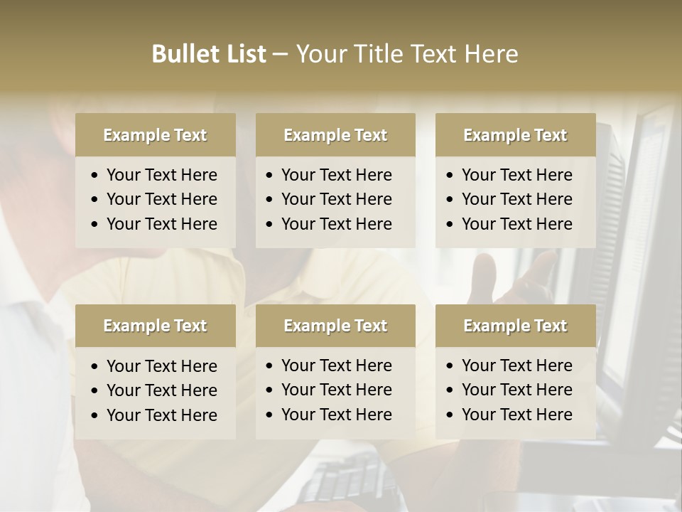 Adult Students Working On Computers Together PowerPoint Template