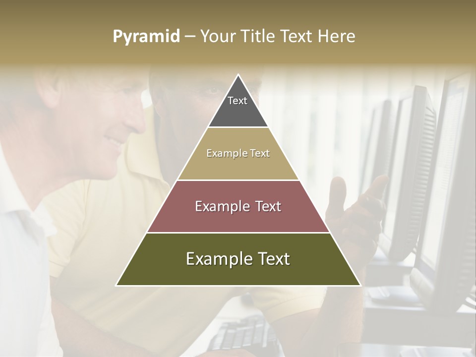 Adult Students Working On Computers Together PowerPoint Template