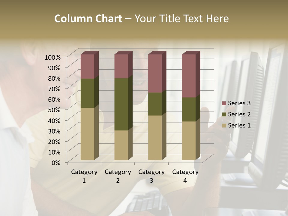 Adult Students Working On Computers Together PowerPoint Template