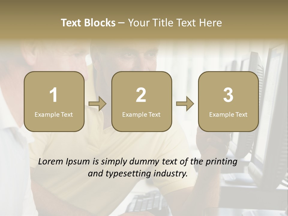 Adult Students Working On Computers Together PowerPoint Template