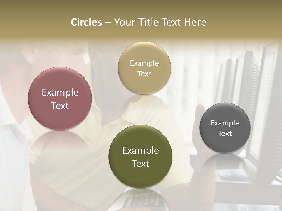 Adult Students Working On Computers Together PowerPoint Template