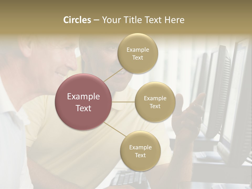 Adult Students Working On Computers Together PowerPoint Template