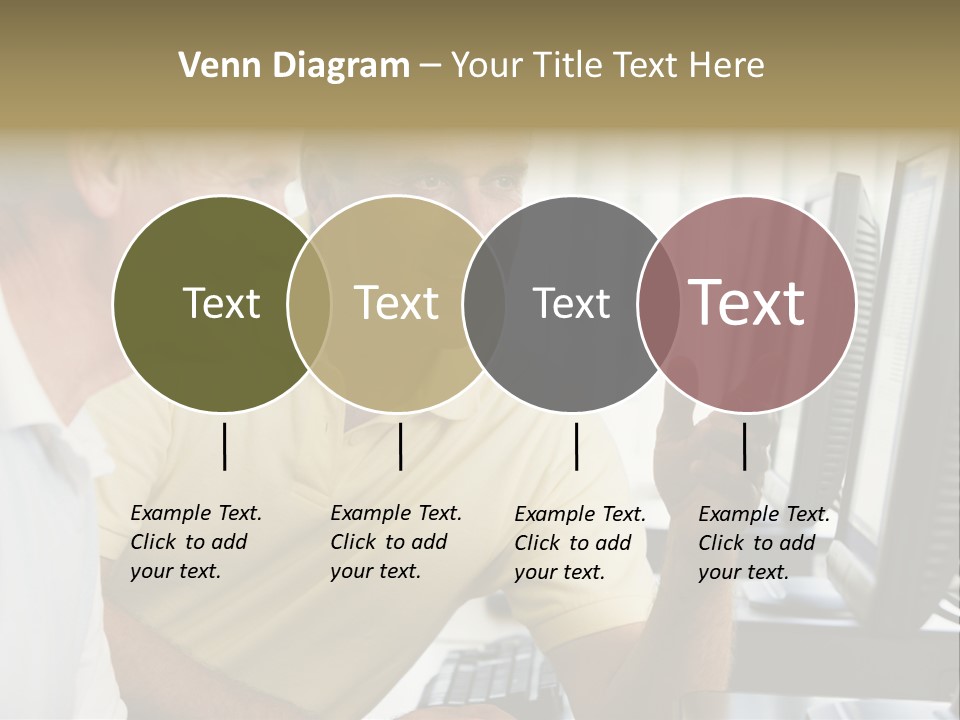 Adult Students Working On Computers Together PowerPoint Template