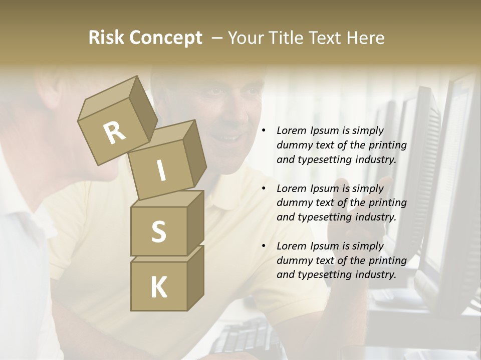 Adult Students Working On Computers Together PowerPoint Template