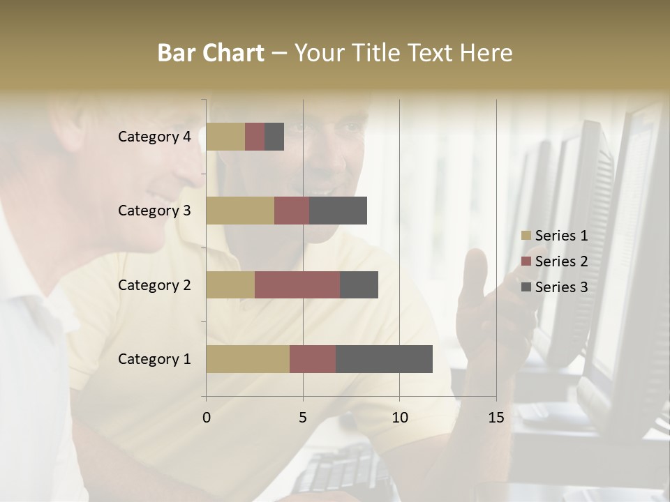 Adult Students Working On Computers Together PowerPoint Template