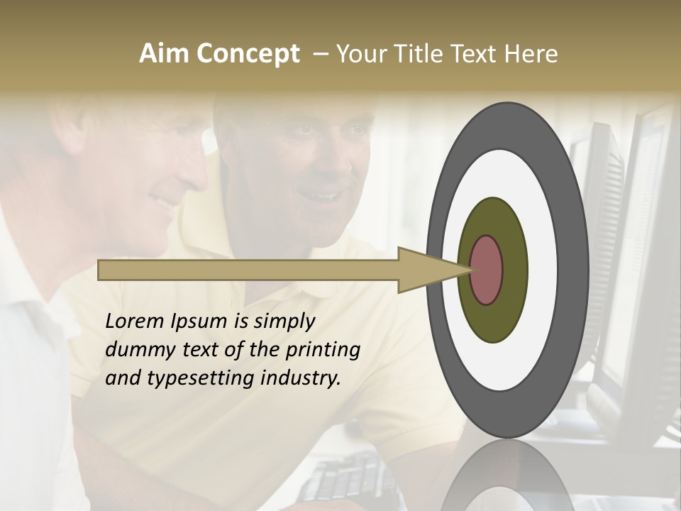 Adult Students Working On Computers Together PowerPoint Template