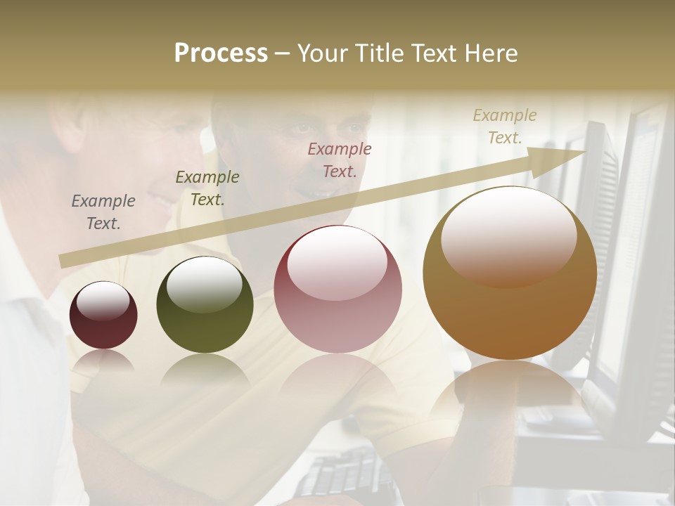 Adult Students Working On Computers Together PowerPoint Template