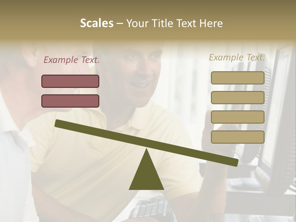 Adult Students Working On Computers Together PowerPoint Template