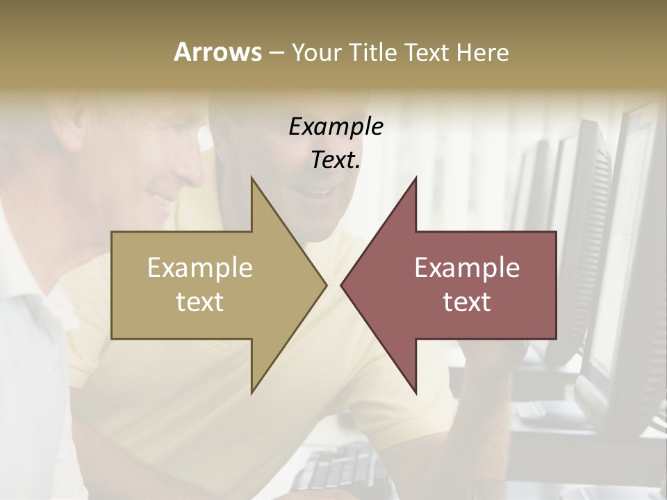 Adult Students Working On Computers Together PowerPoint Template