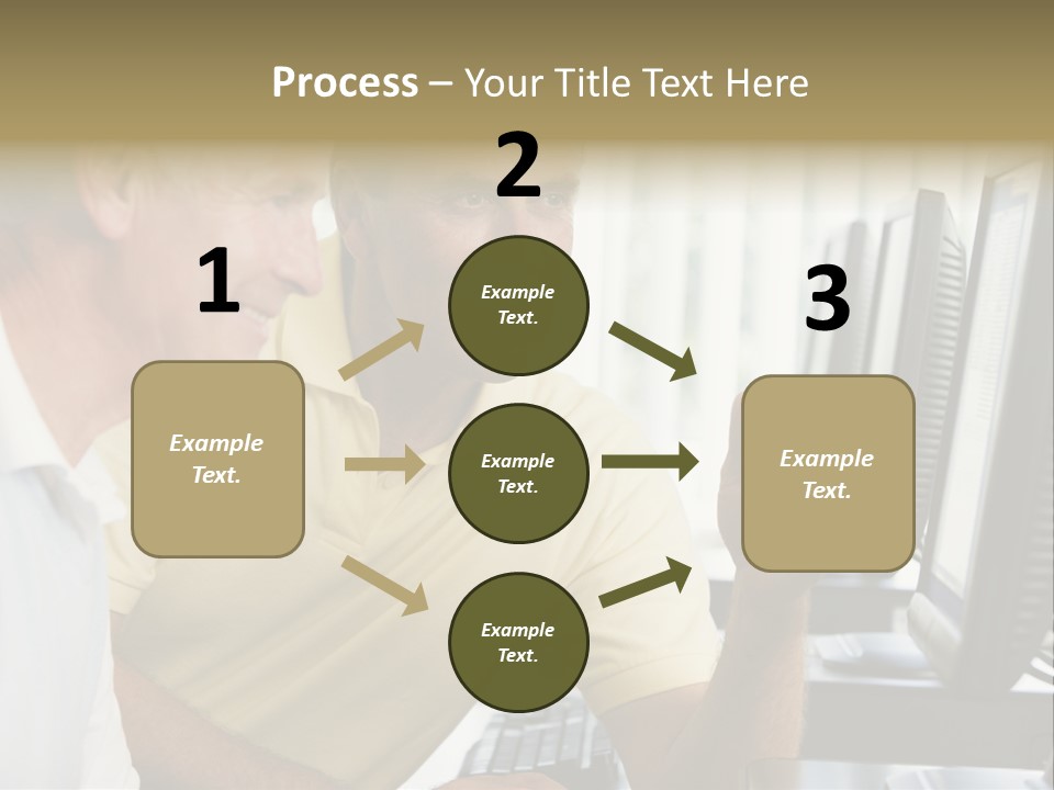 Adult Students Working On Computers Together PowerPoint Template