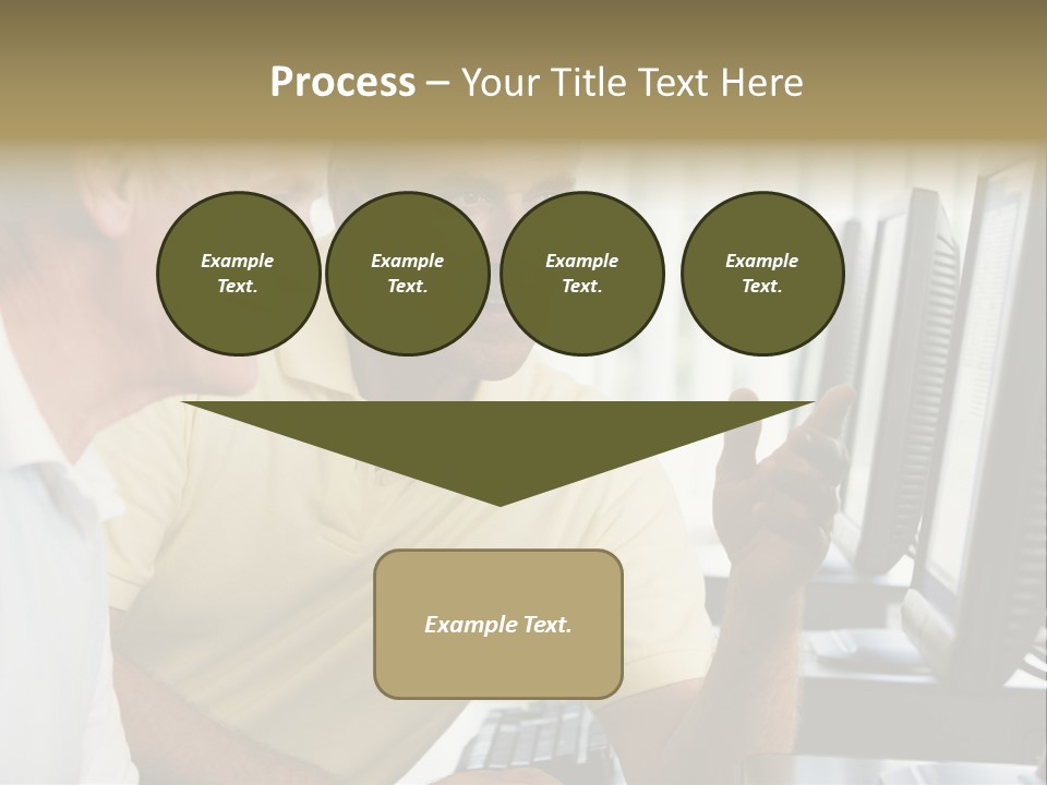 Adult Students Working On Computers Together PowerPoint Template
