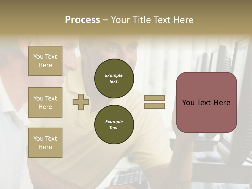 Adult Students Working On Computers Together PowerPoint Template