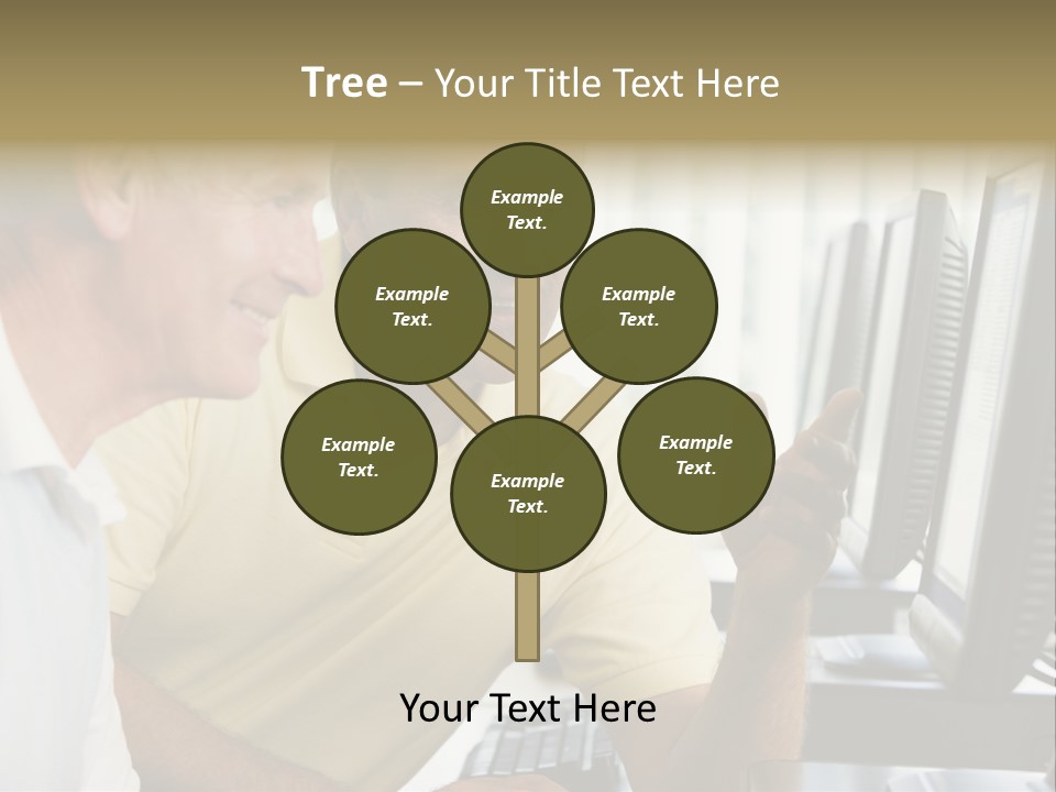 Adult Students Working On Computers Together PowerPoint Template