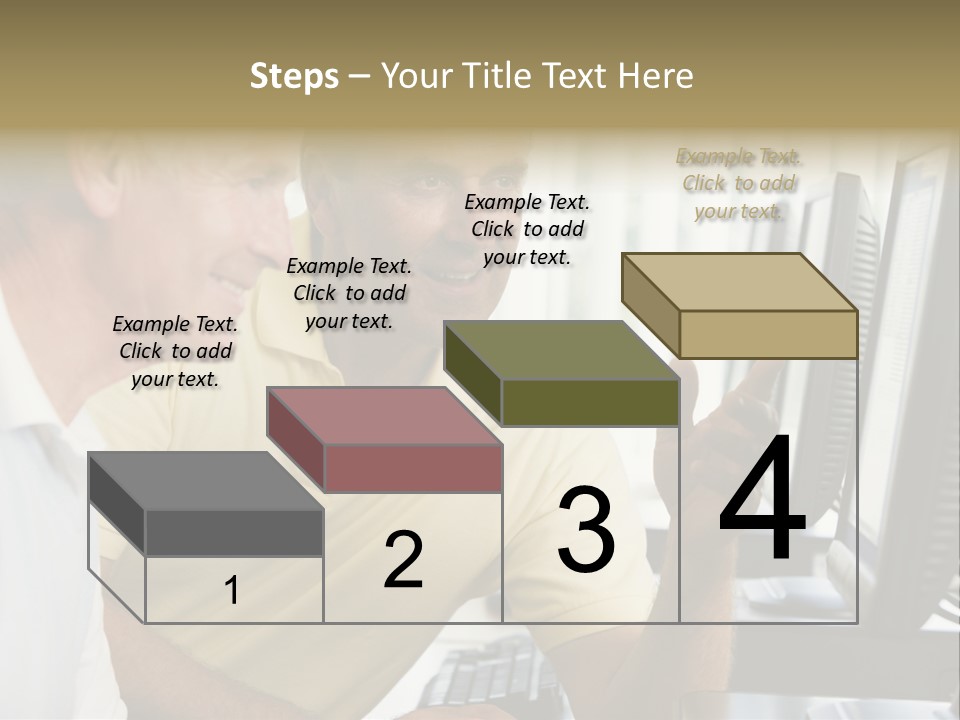 Adult Students Working On Computers Together PowerPoint Template