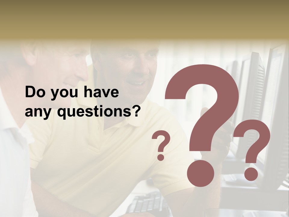 Adult Students Working On Computers Together PowerPoint Template