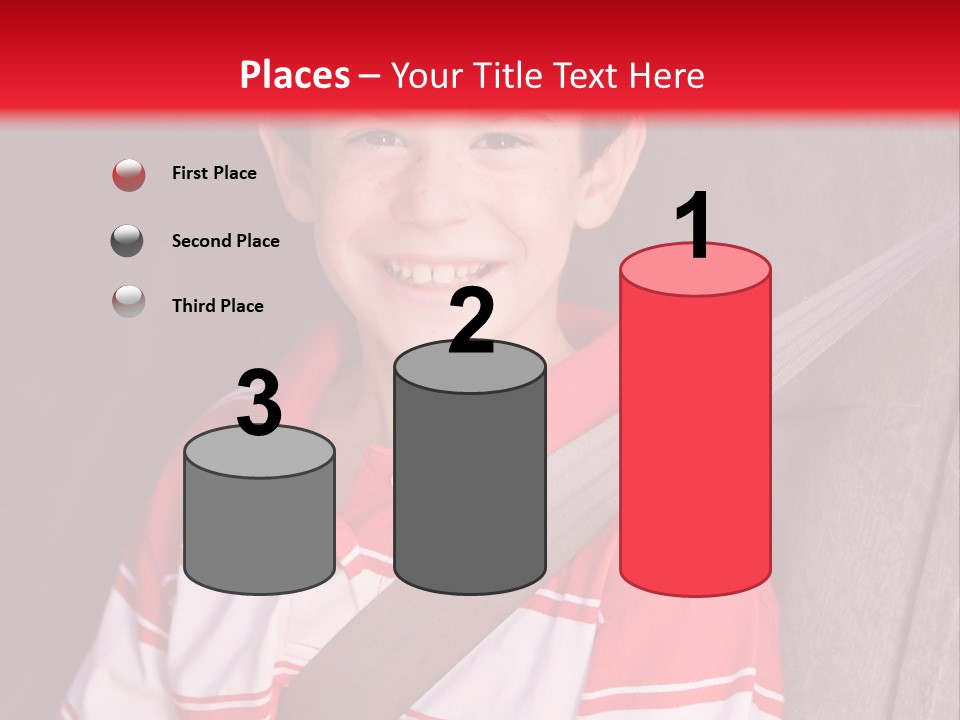 Boy With Seatbelt On Riding In Car PowerPoint Template