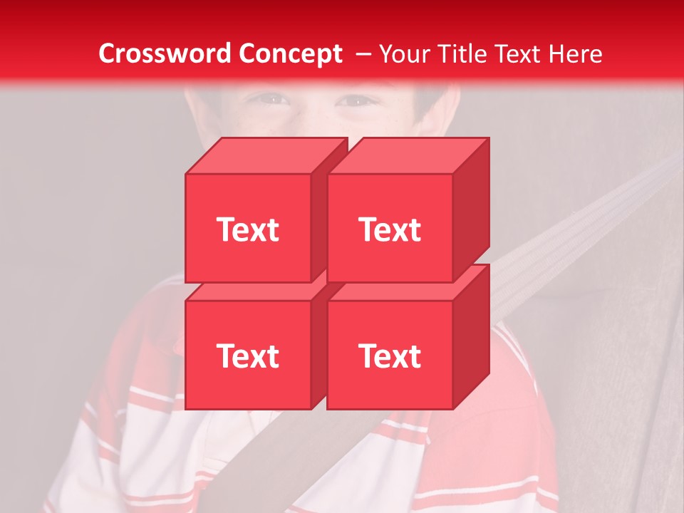 Boy With Seatbelt On Riding In Car PowerPoint Template