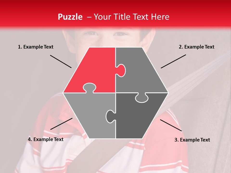 Boy With Seatbelt On Riding In Car PowerPoint Template