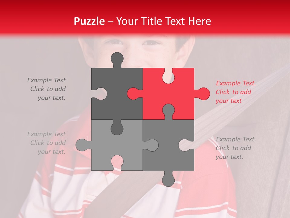 Boy With Seatbelt On Riding In Car PowerPoint Template