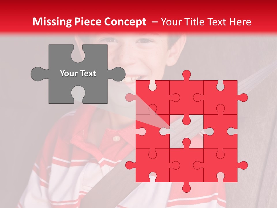 Boy With Seatbelt On Riding In Car PowerPoint Template