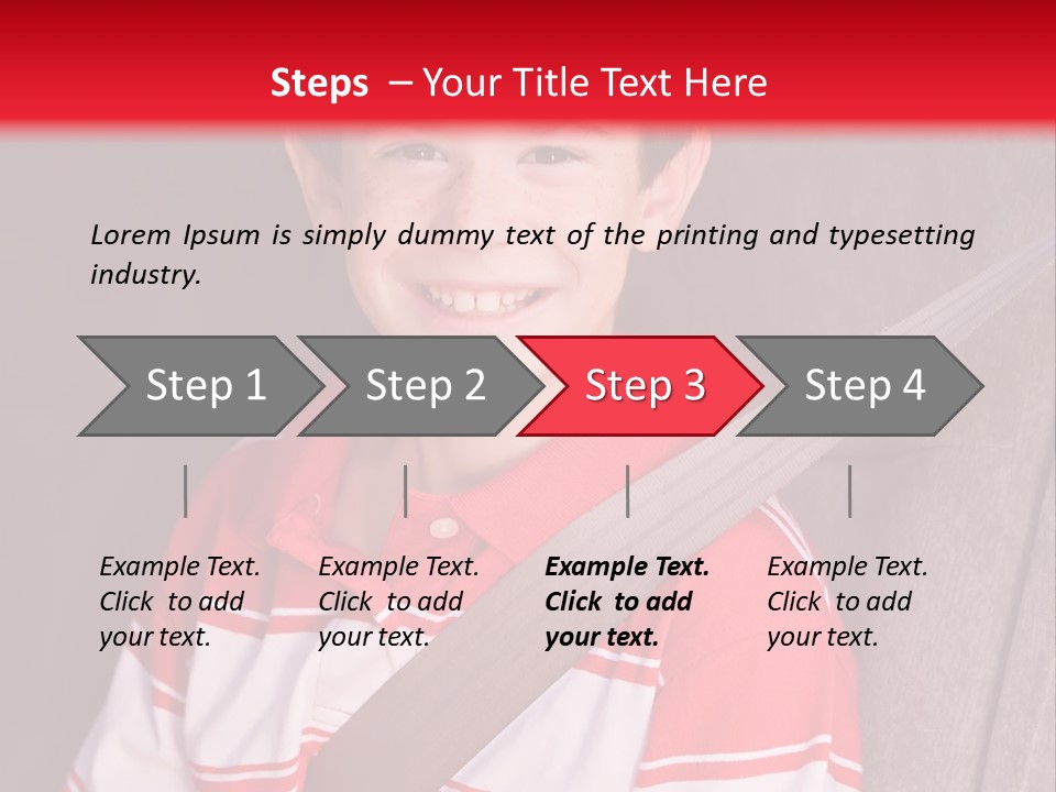 Boy With Seatbelt On Riding In Car PowerPoint Template