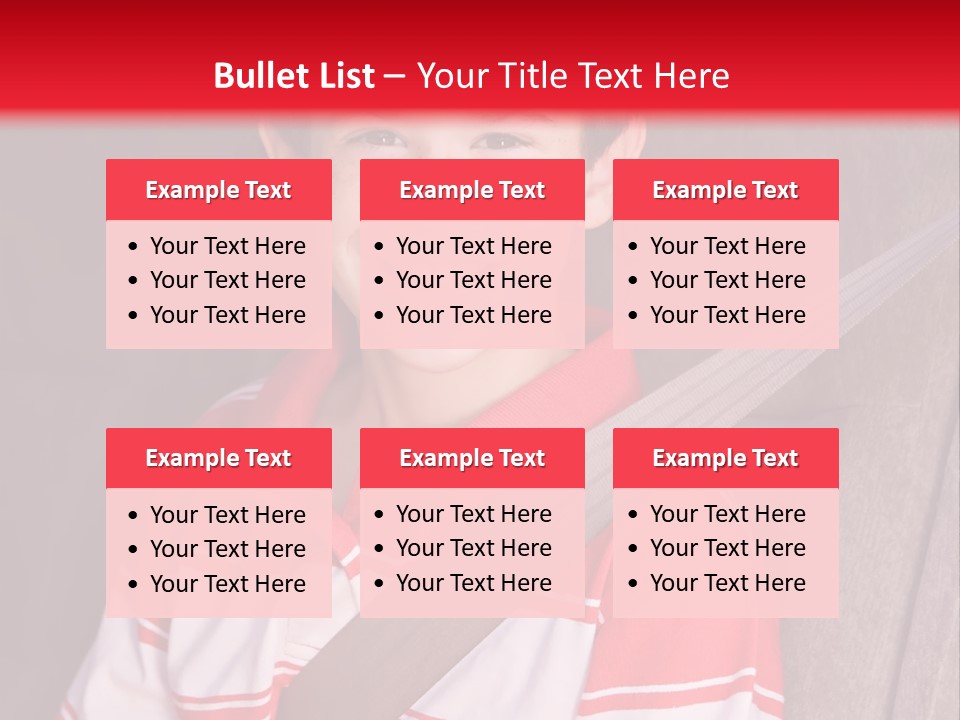 Boy With Seatbelt On Riding In Car PowerPoint Template