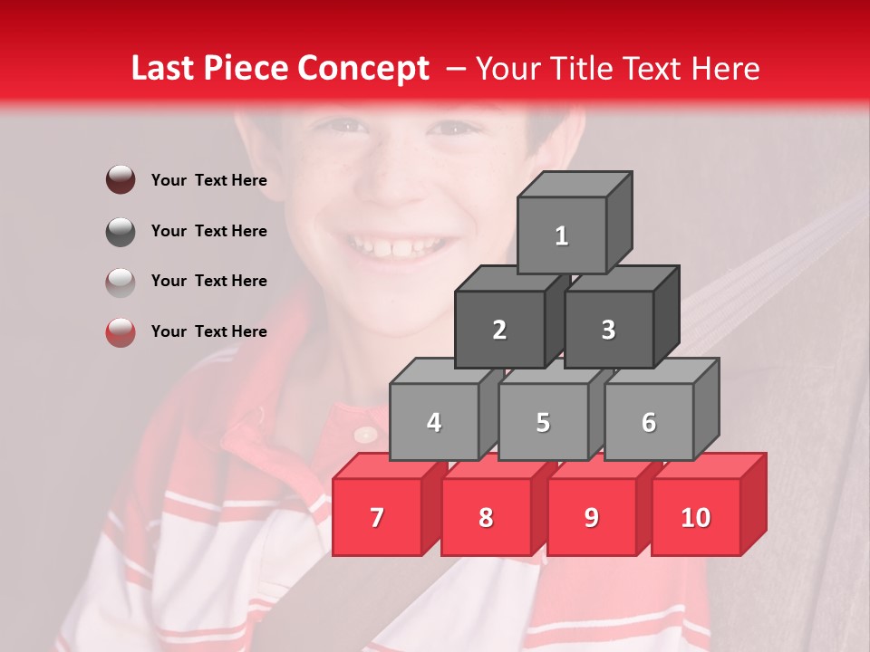 Boy With Seatbelt On Riding In Car PowerPoint Template