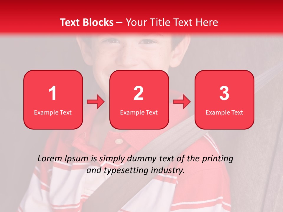 Boy With Seatbelt On Riding In Car PowerPoint Template