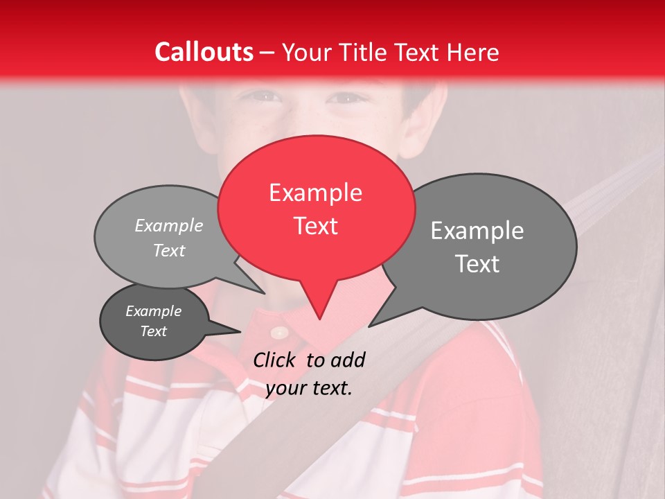 Boy With Seatbelt On Riding In Car PowerPoint Template