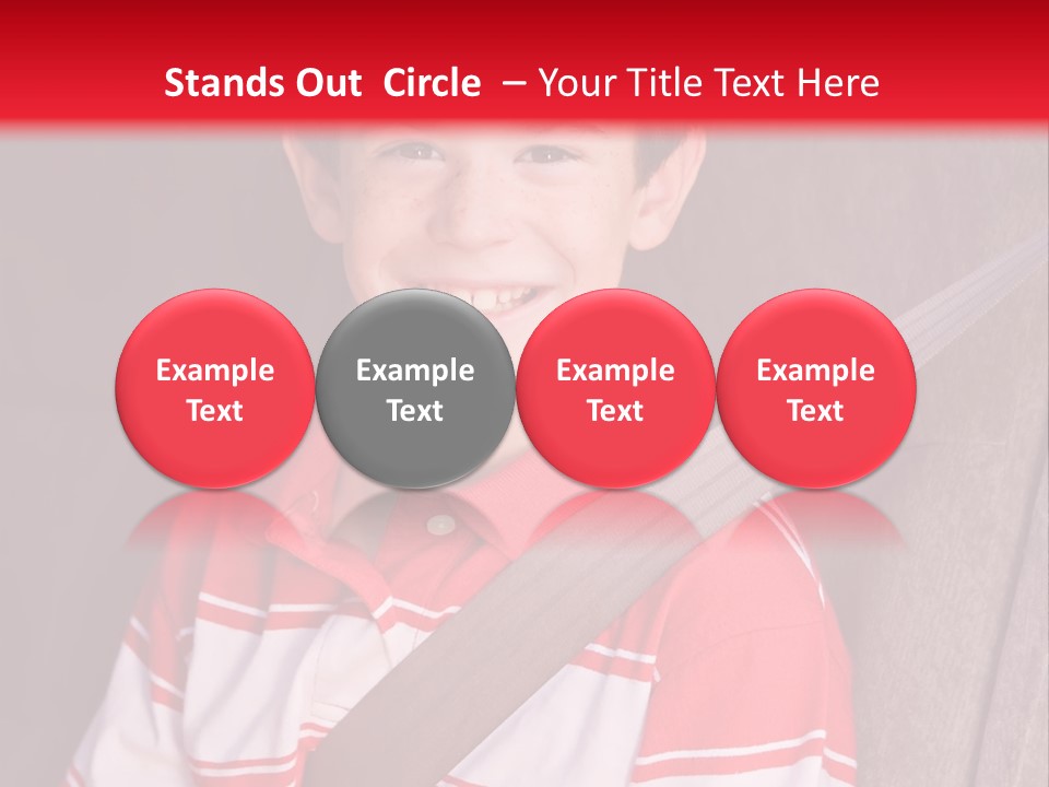 Boy With Seatbelt On Riding In Car PowerPoint Template