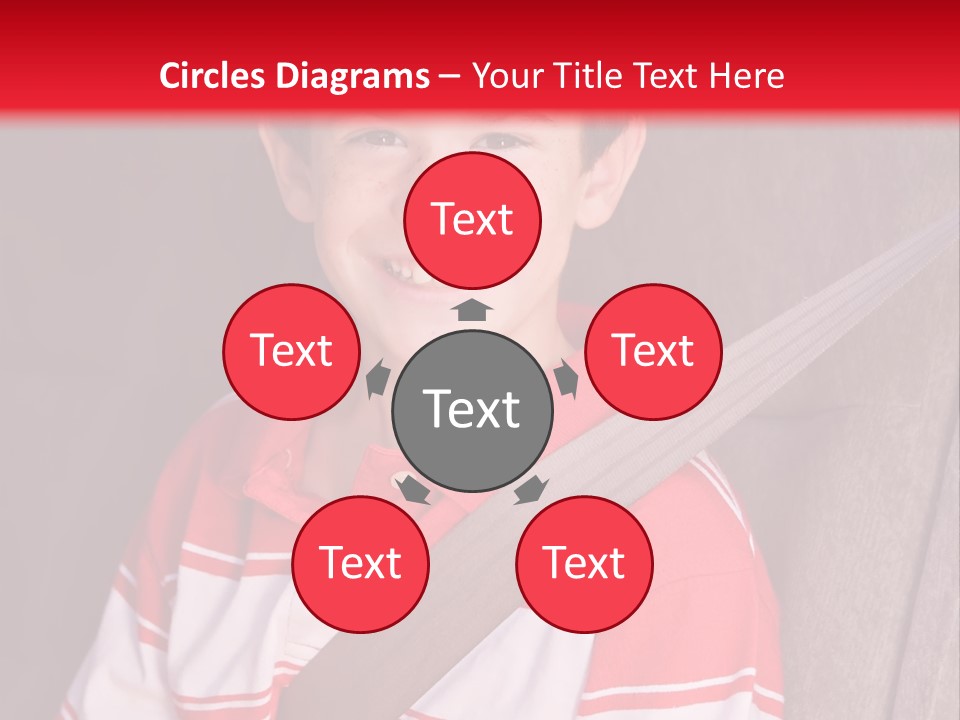 Boy With Seatbelt On Riding In Car PowerPoint Template