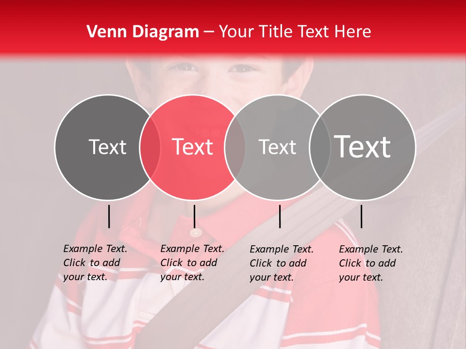 Boy With Seatbelt On Riding In Car PowerPoint Template