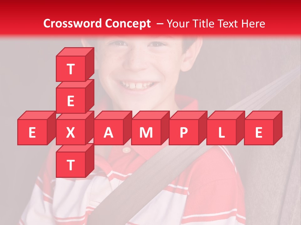 Boy With Seatbelt On Riding In Car PowerPoint Template