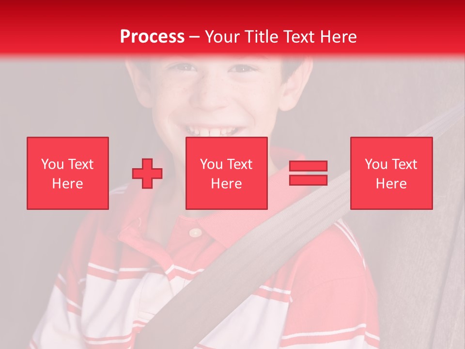 Boy With Seatbelt On Riding In Car PowerPoint Template