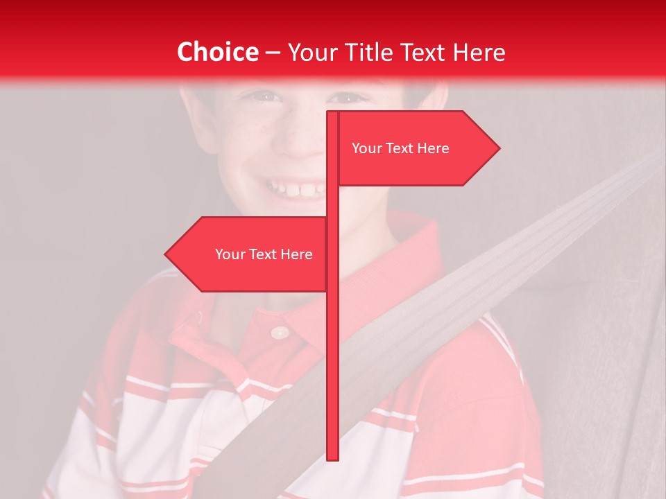 Boy With Seatbelt On Riding In Car PowerPoint Template