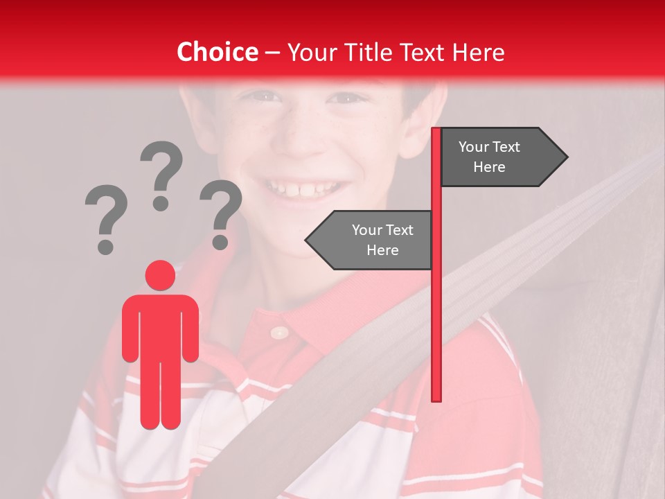 Boy With Seatbelt On Riding In Car PowerPoint Template