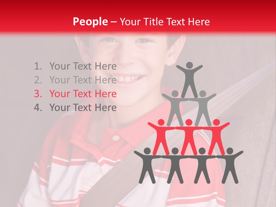 Boy With Seatbelt On Riding In Car PowerPoint Template