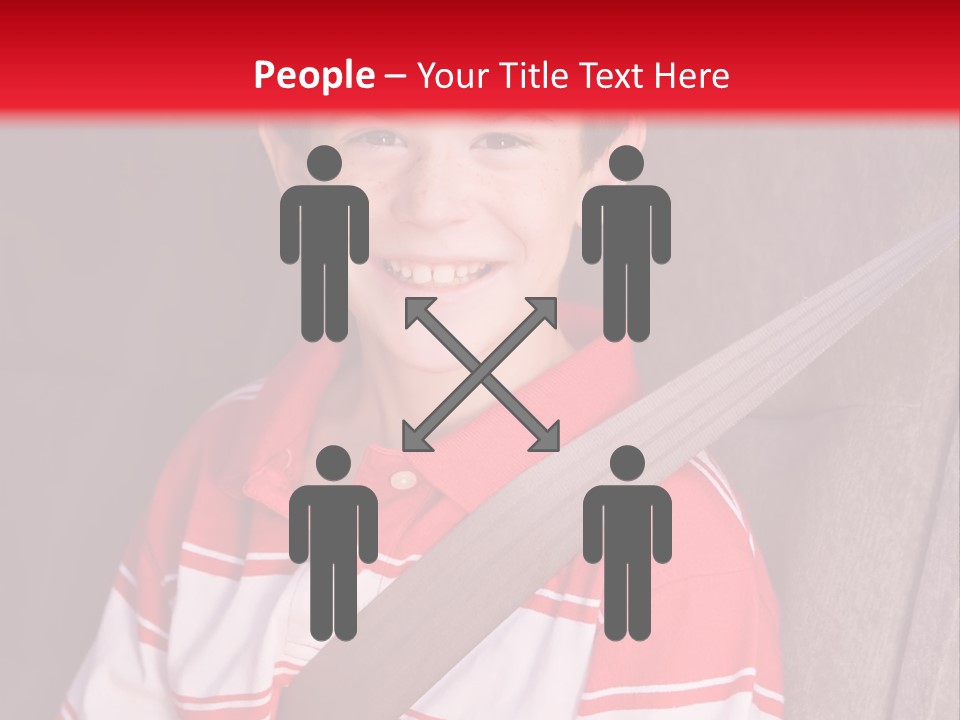 Boy With Seatbelt On Riding In Car PowerPoint Template