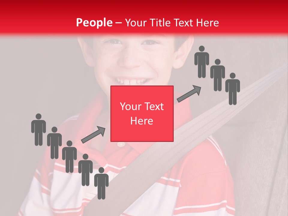 Boy With Seatbelt On Riding In Car PowerPoint Template