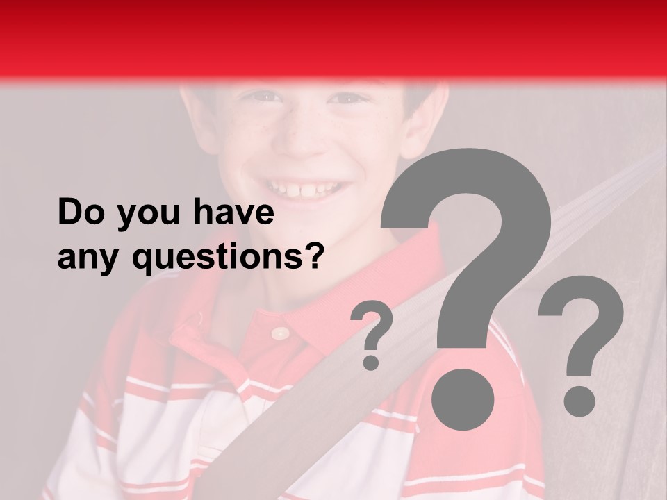 Boy With Seatbelt On Riding In Car PowerPoint Template